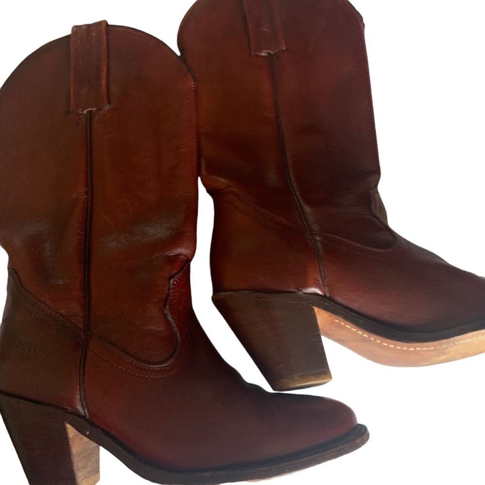 Frye Women's Brown Heeled Boots - Picture 4 of 13